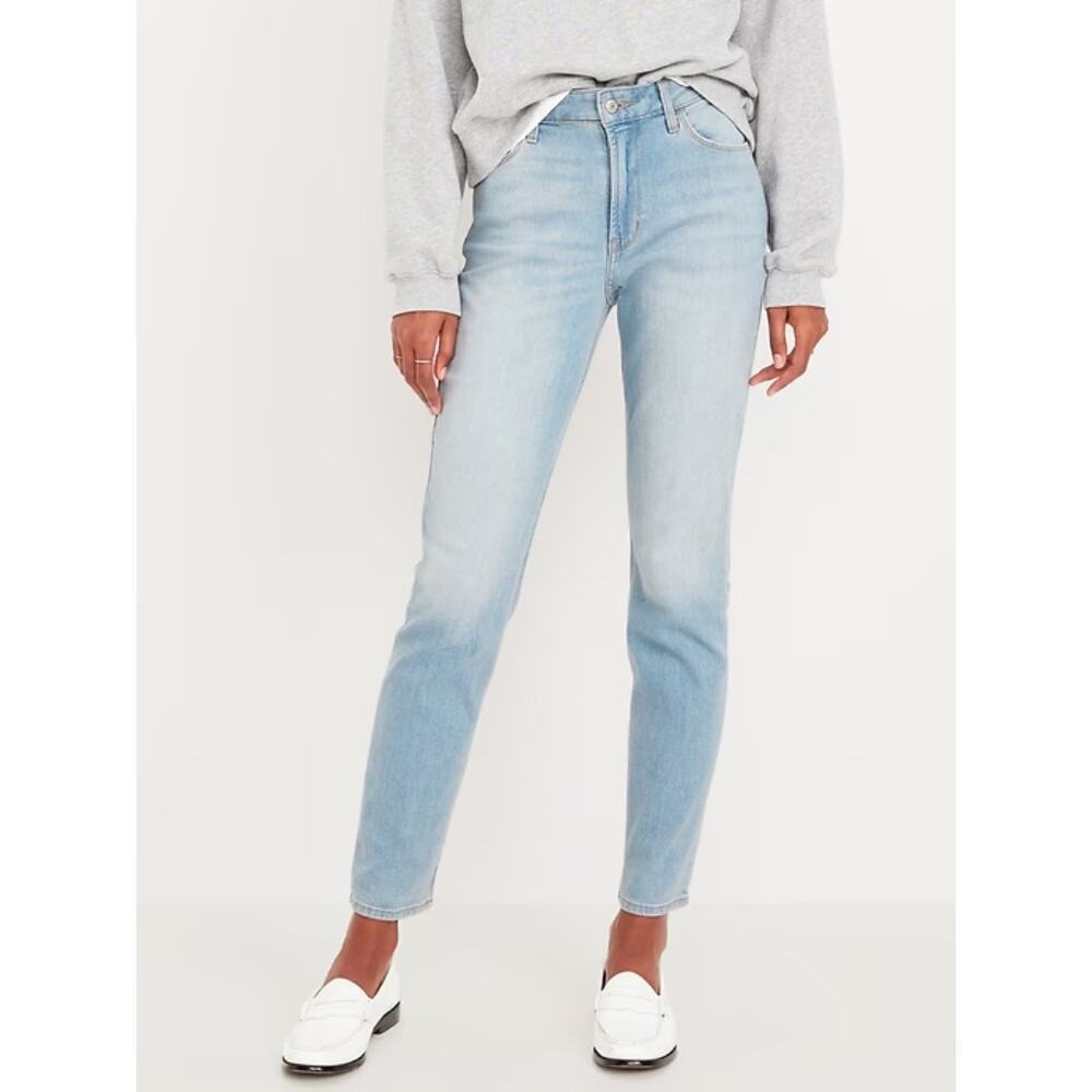 Old Navy High Rise Wow Straight Jeans Light Wash Blue Casual Womens Size 8P